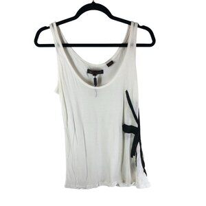 Ben Sherman Womens Tank Top Micromodal Thin Knit Lightweight White M